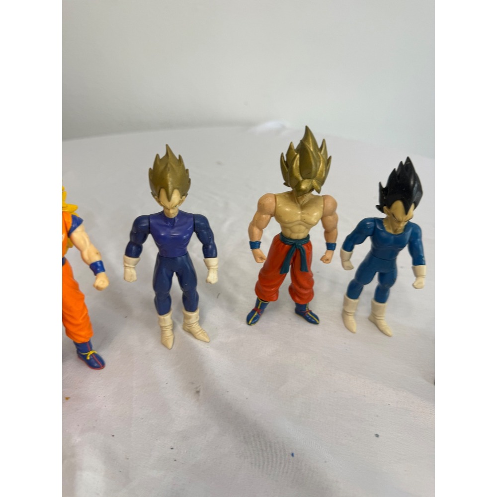 Dragon Ball Z Action Figure Lot Super Saiyan Goku Vegeta SS4 Silver Tone 6pc - Picture 6 of 6